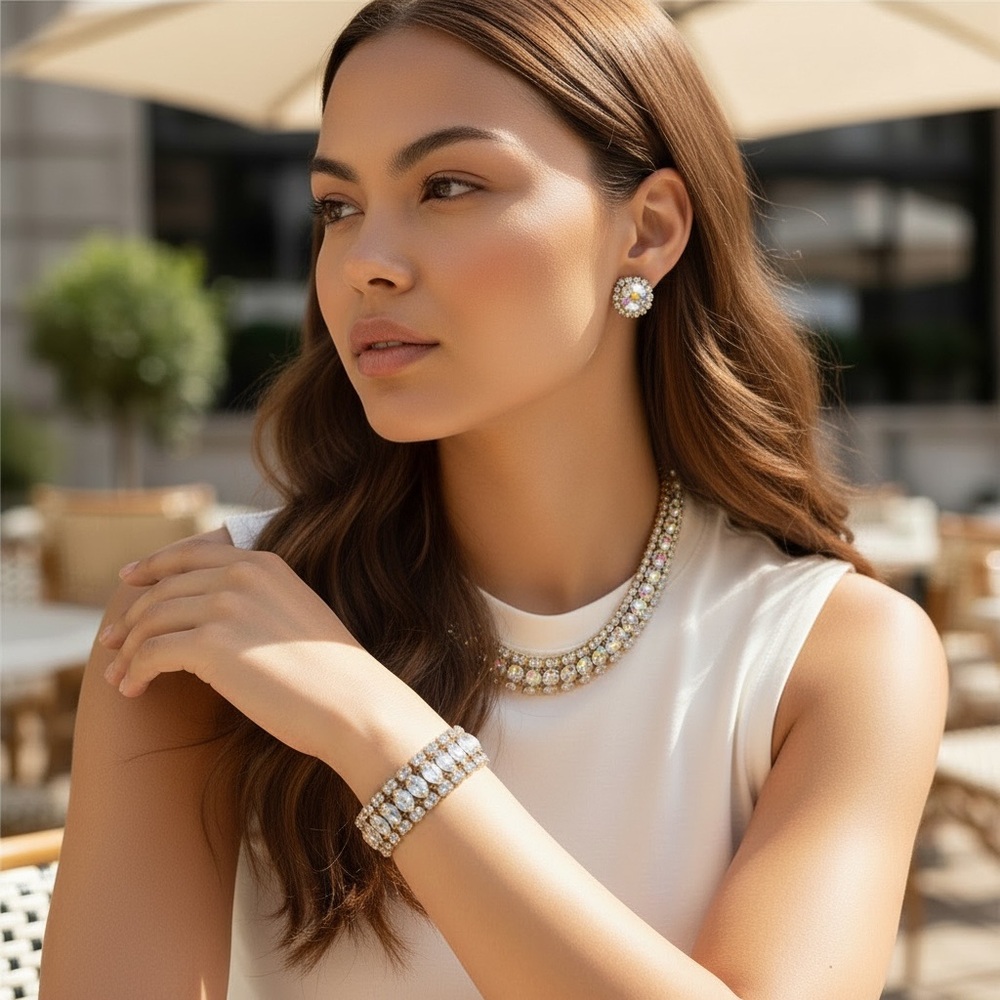 Costume Jewelry Set - Necklace, Bracelet, and Earrings